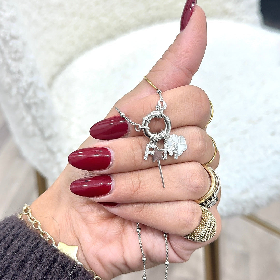 925 Silver Rosary Necklace with Ring Clasp