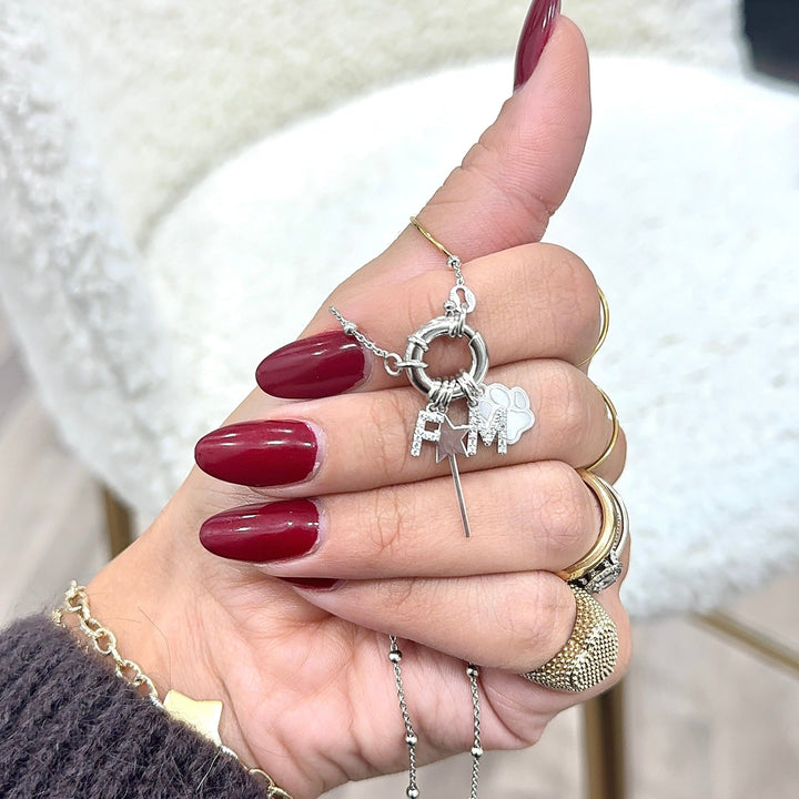 925 Silver Rosary Necklace with Ring Clasp
