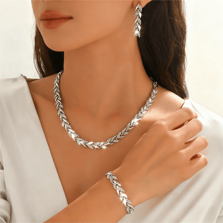 Elegant Glass Rhinestone Fish Tail Set - Full Set