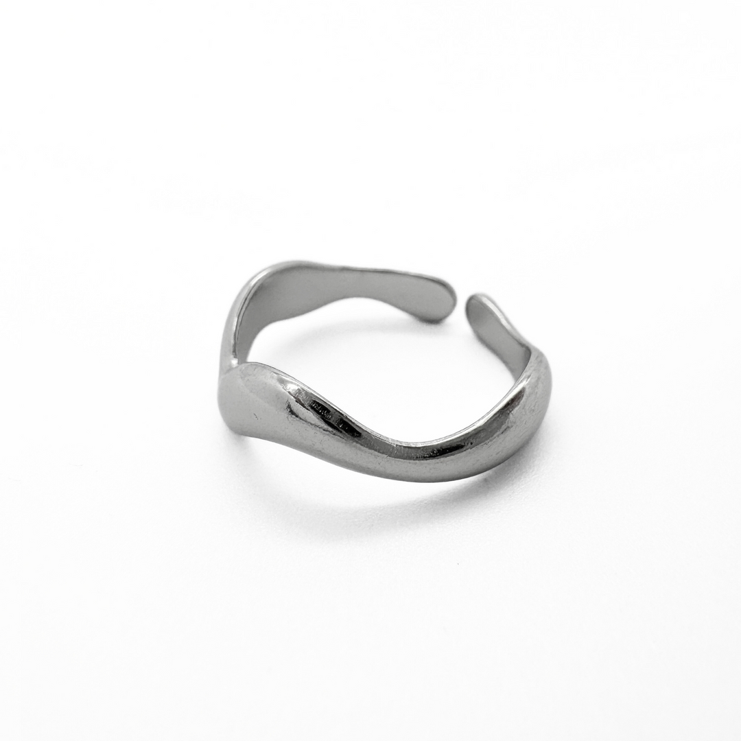 Waves – Ring – Stainless Steel – Adjustable