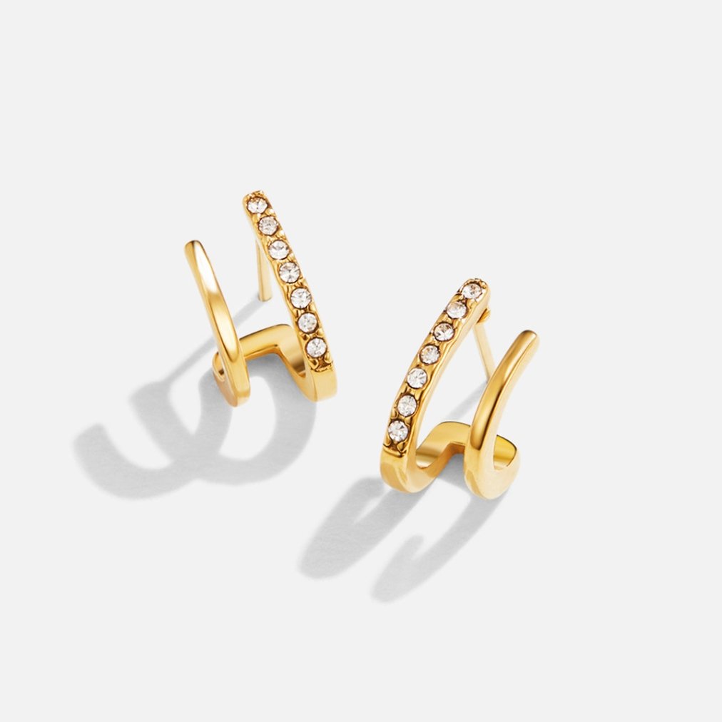 Claw Earrings – Gold and Sparkling Crystals