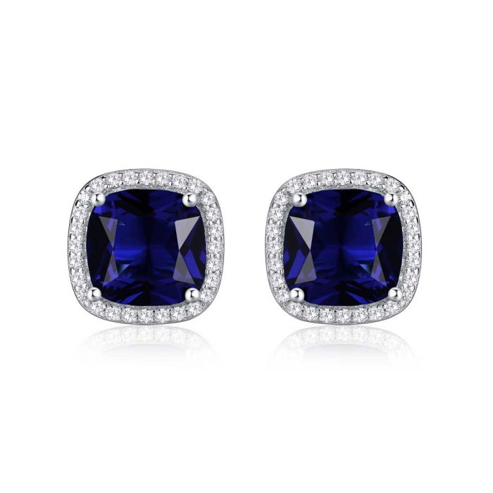 Sapphire Square Stud Earrings