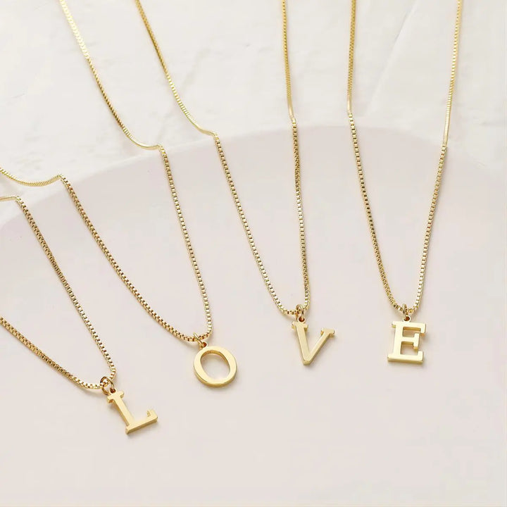 Necklace with Initial Love Letters | Gold