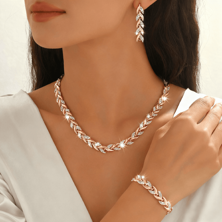 Elegant Glass Rhinestone Fish Tail Set - Full Set