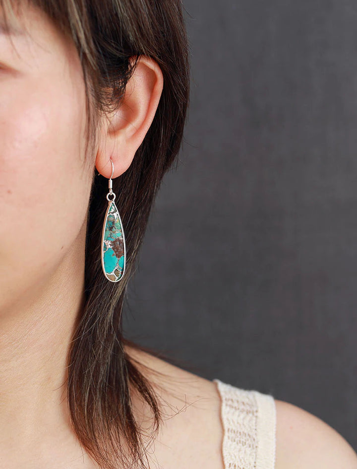 Chic Turquoise Jasper Teardrop Earrings