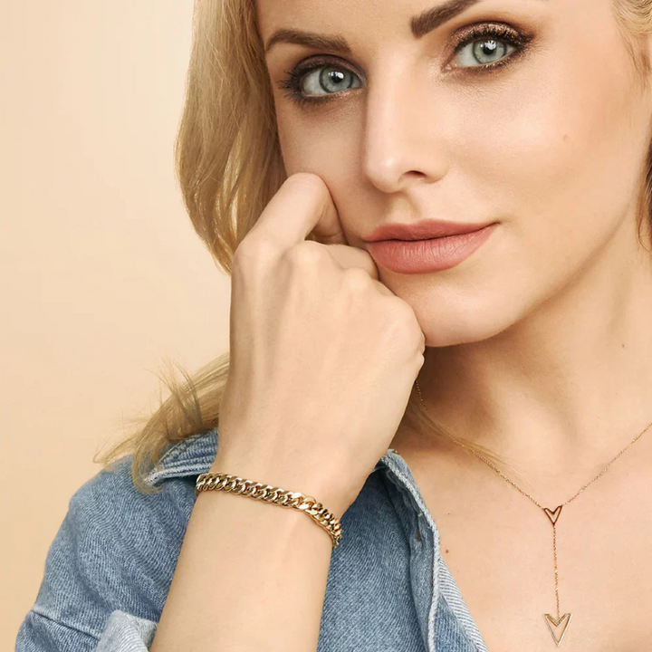 Heidi™ | Statement Cuban Bracelet with Precious Gold Finish