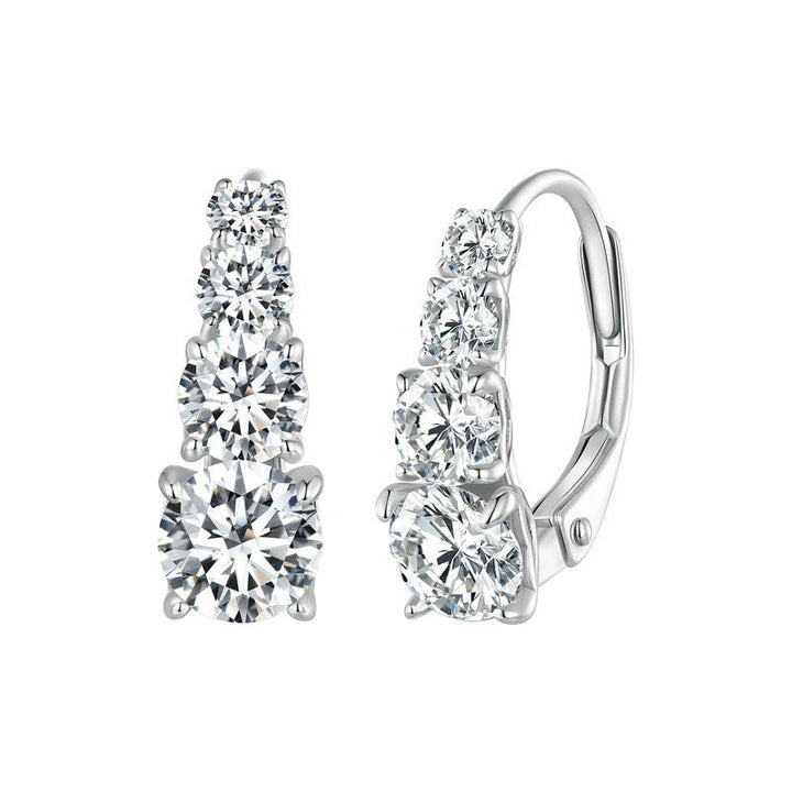 Carol four stone earrings | White Gold