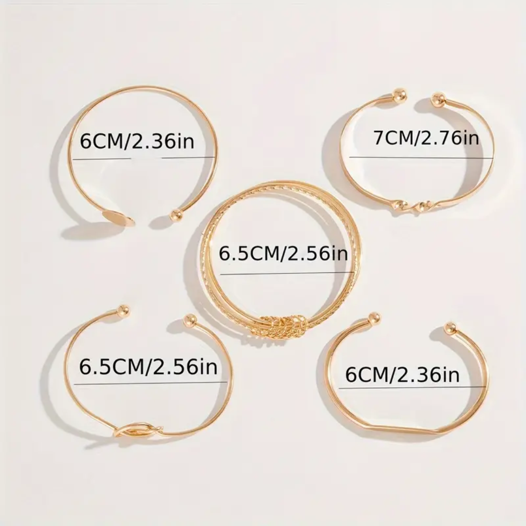 Clara™ | Elegant bracelet set with knot details and luxurious gold finish