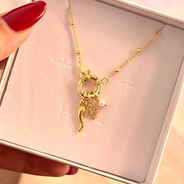 925 Silver Rosary Necklace with Ring Clasp