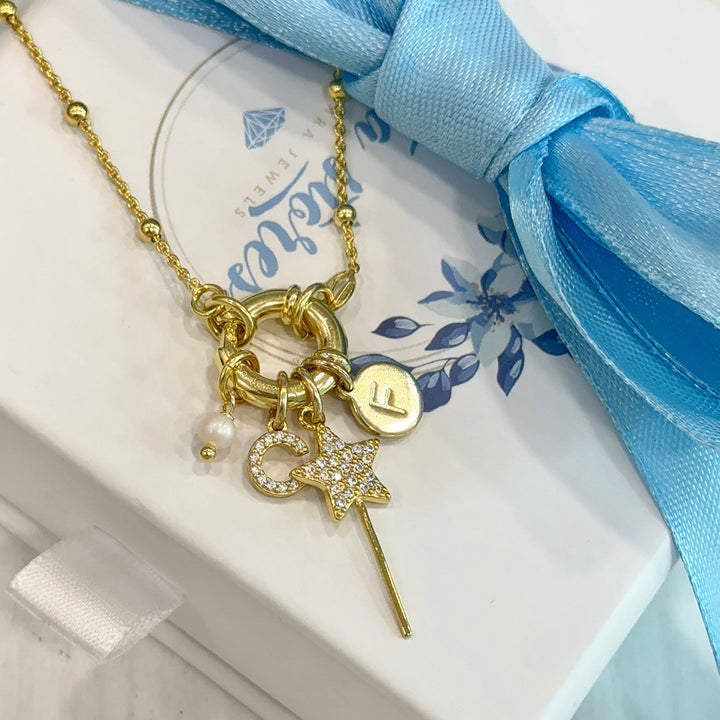 925 Silver Rosary Necklace with Ring Clasp