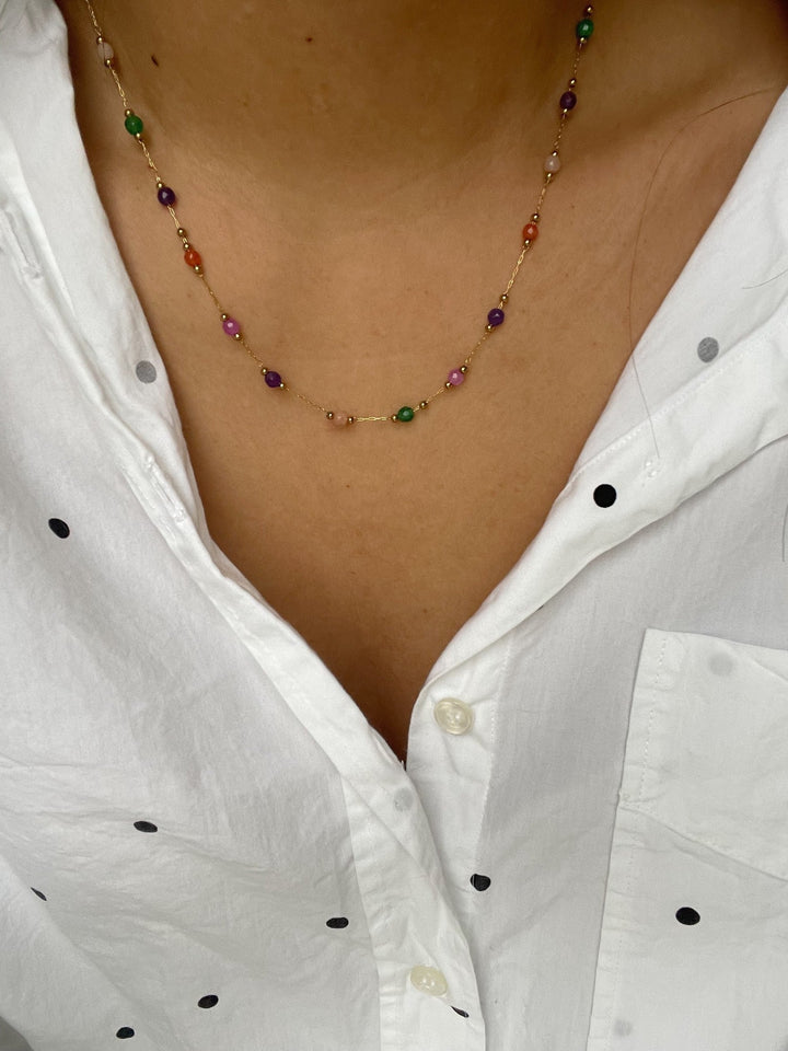 Sophia – Necklace – Natural Stone – Stainless Steel