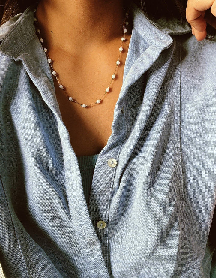 Sophia – Necklace – Natural Stone – Stainless Steel