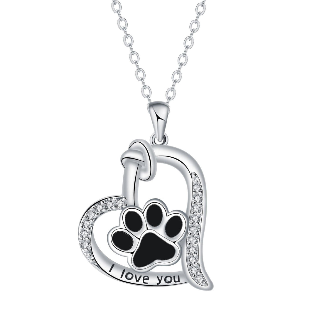Heartfelt Paw Print Pendant Necklace