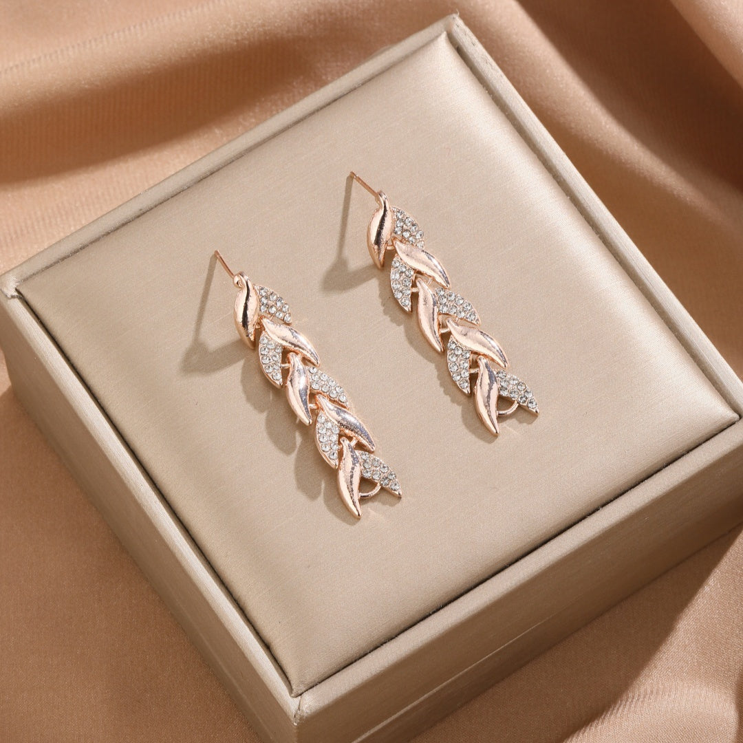 Rhinestone Fish Tail Earrings