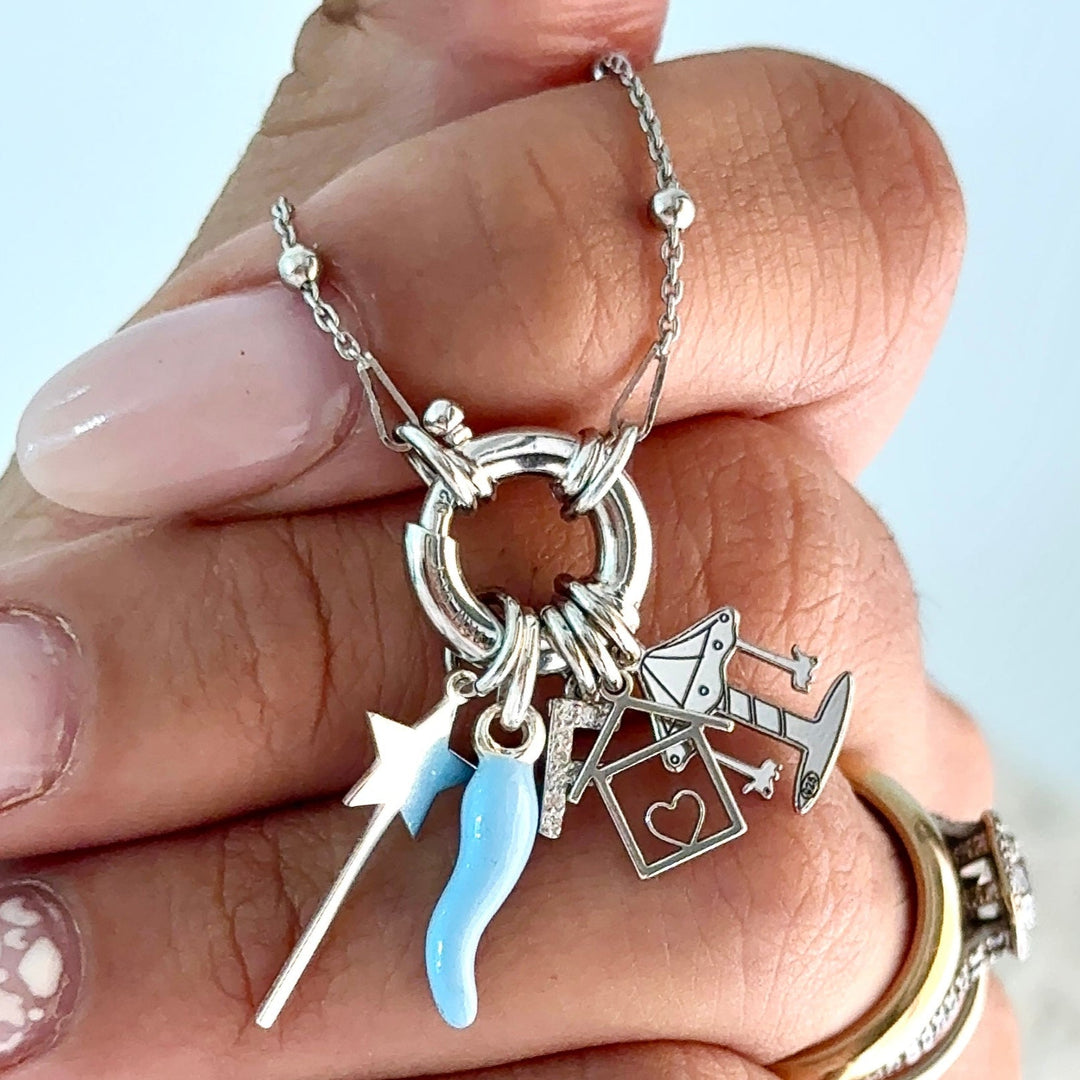 925 Silver Rosary Necklace with Ring Clasp