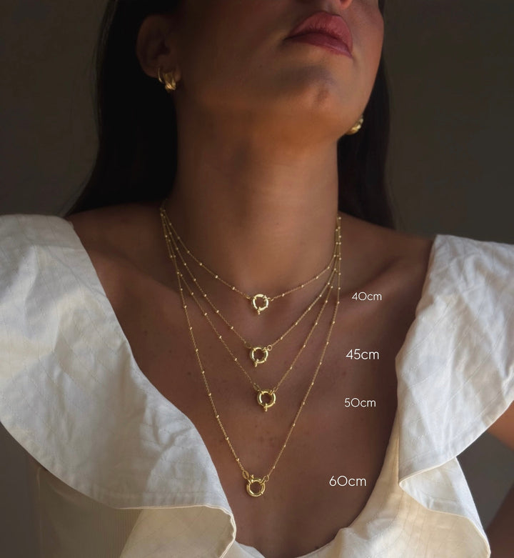925 Silver Rosary Necklace with Ring Clasp