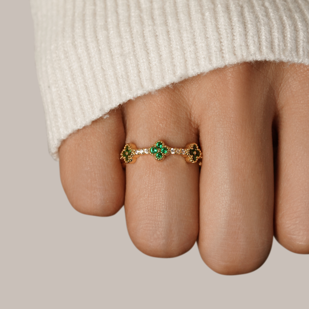 Marisol - Crystal Ring in Clover Shape