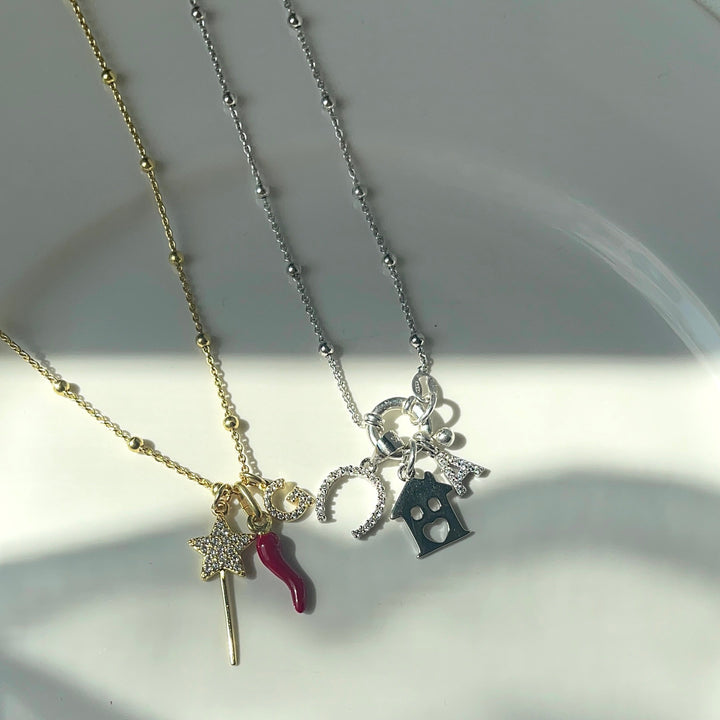 925 Silver Rosary Necklace with Ring Clasp