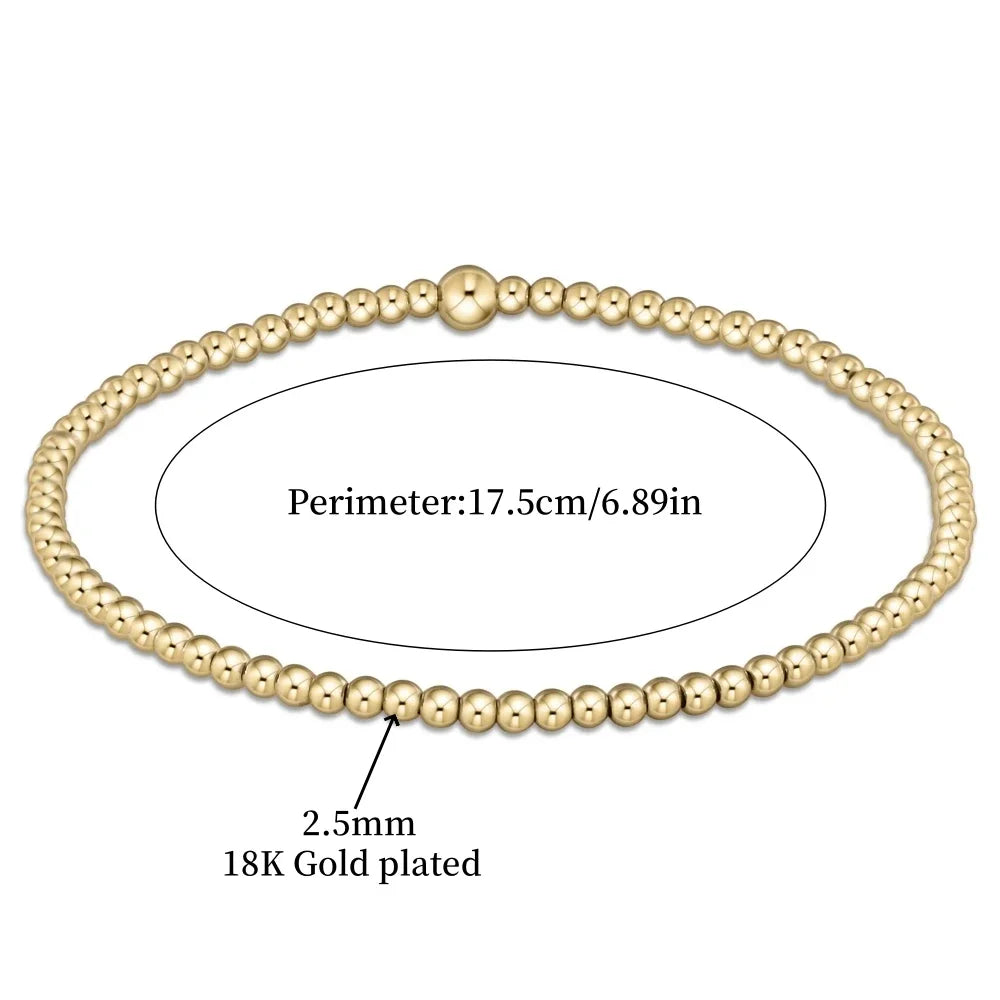 Chic 18K Gold Turquoise Beaded Bracelet