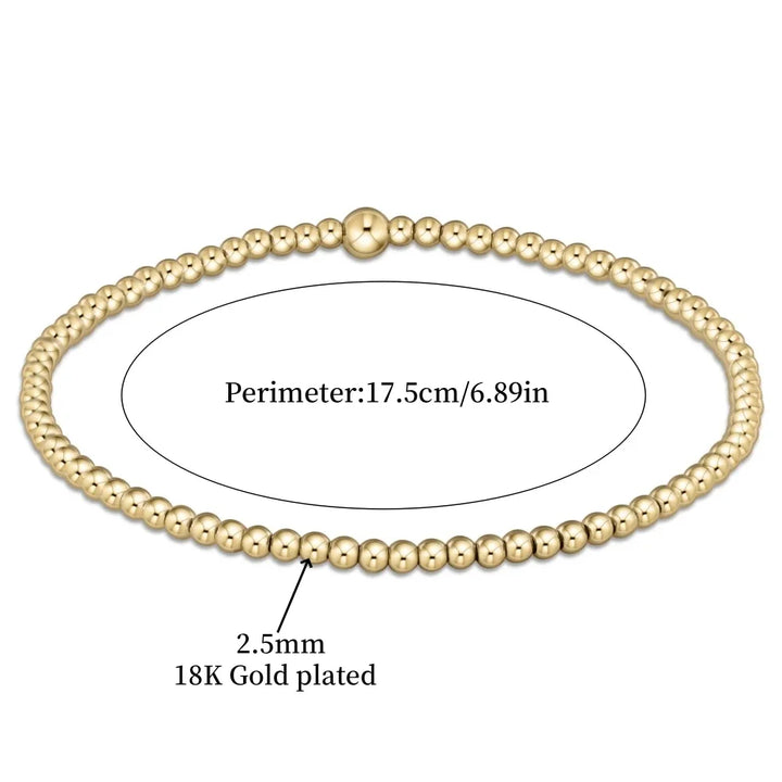 Chic 18K Gold Turquoise Beaded Bracelet