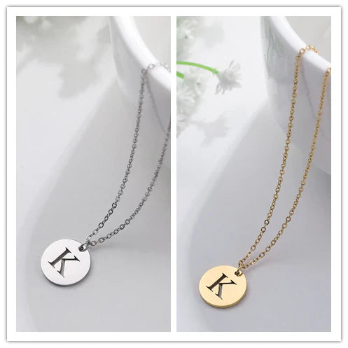 Elegant Gold Letter Pendant Necklace