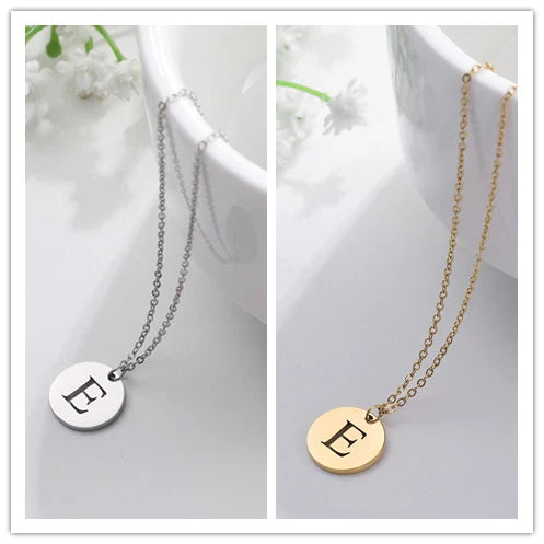 Elegant Gold Letter Pendant Necklace