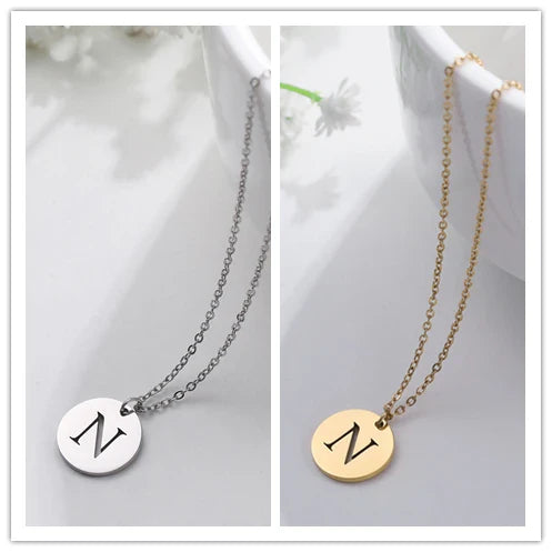 Elegant Gold Letter Pendant Necklace