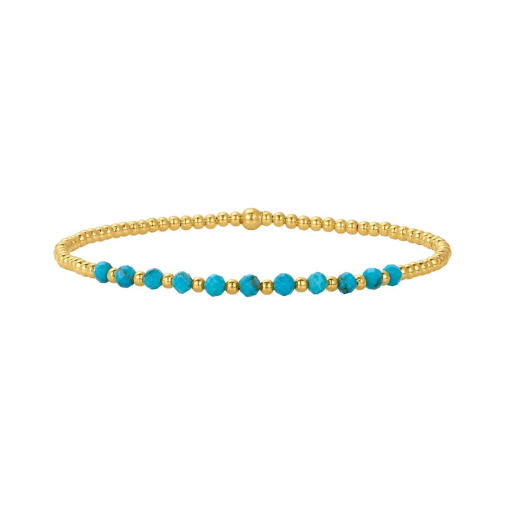 Chic 18K Gold Turquoise Beaded Bracelet
