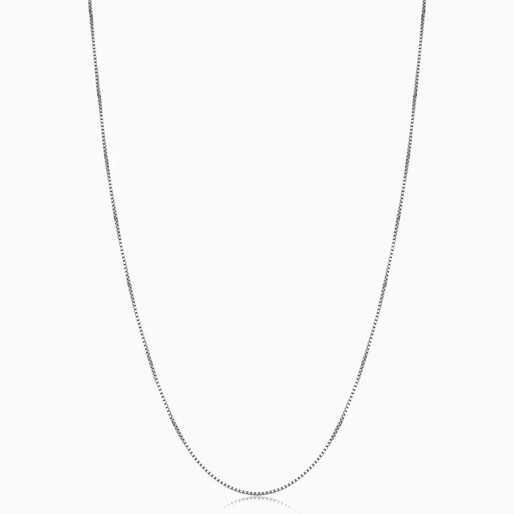Bodega Box Necklace | White Gold