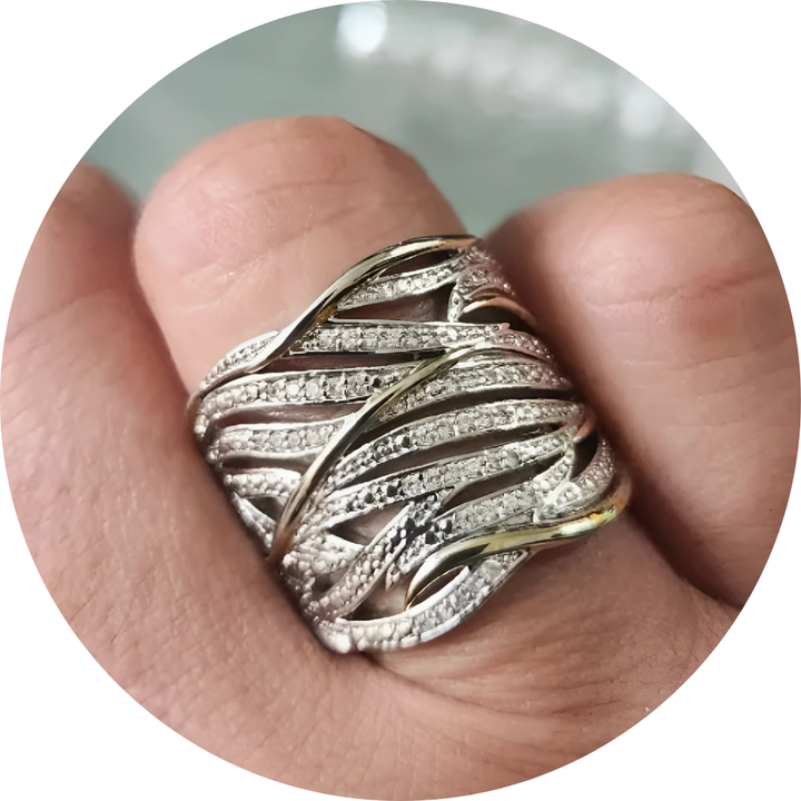 Elegant multi-layer twisted ring
