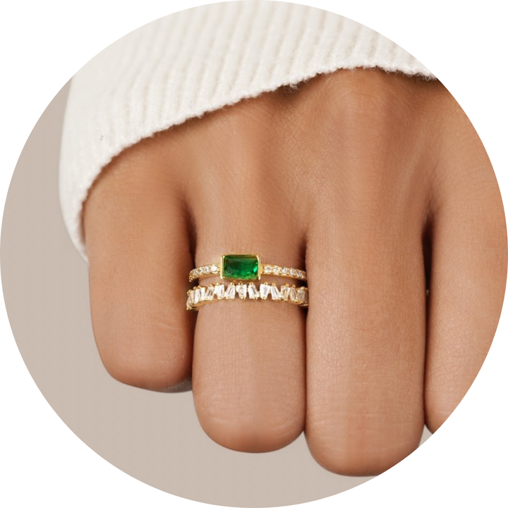 Eugénie - Layered Crystal Ring