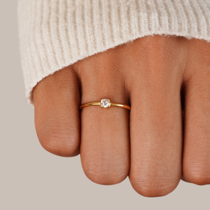 Gold rings with birthstone