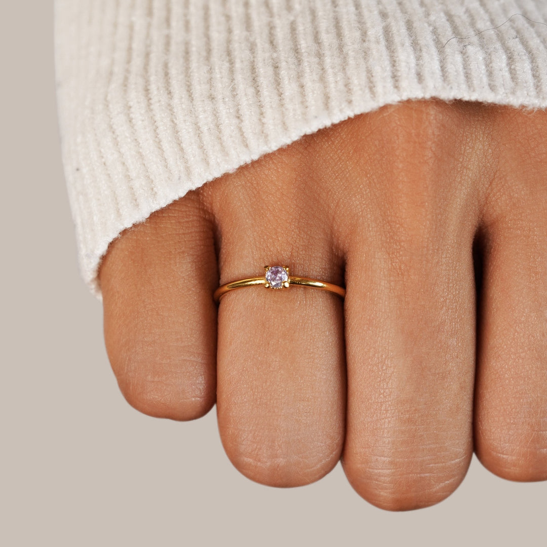 Gold rings with birthstone