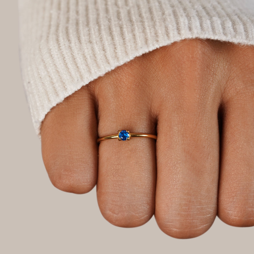 Gold rings with birthstone