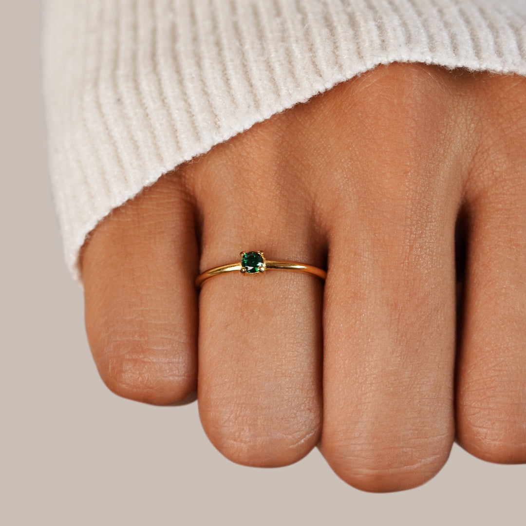 Gold rings with birthstone
