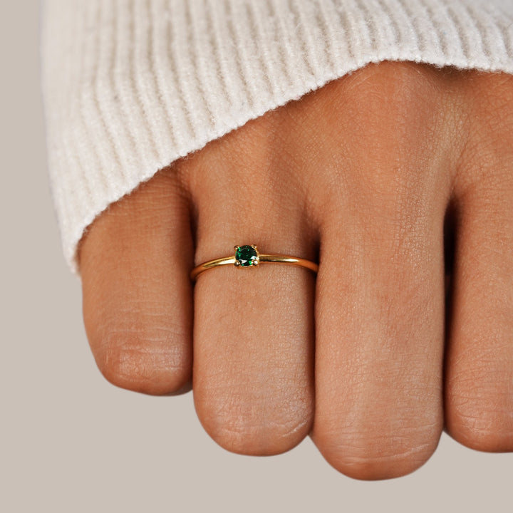 Gold rings with birthstone