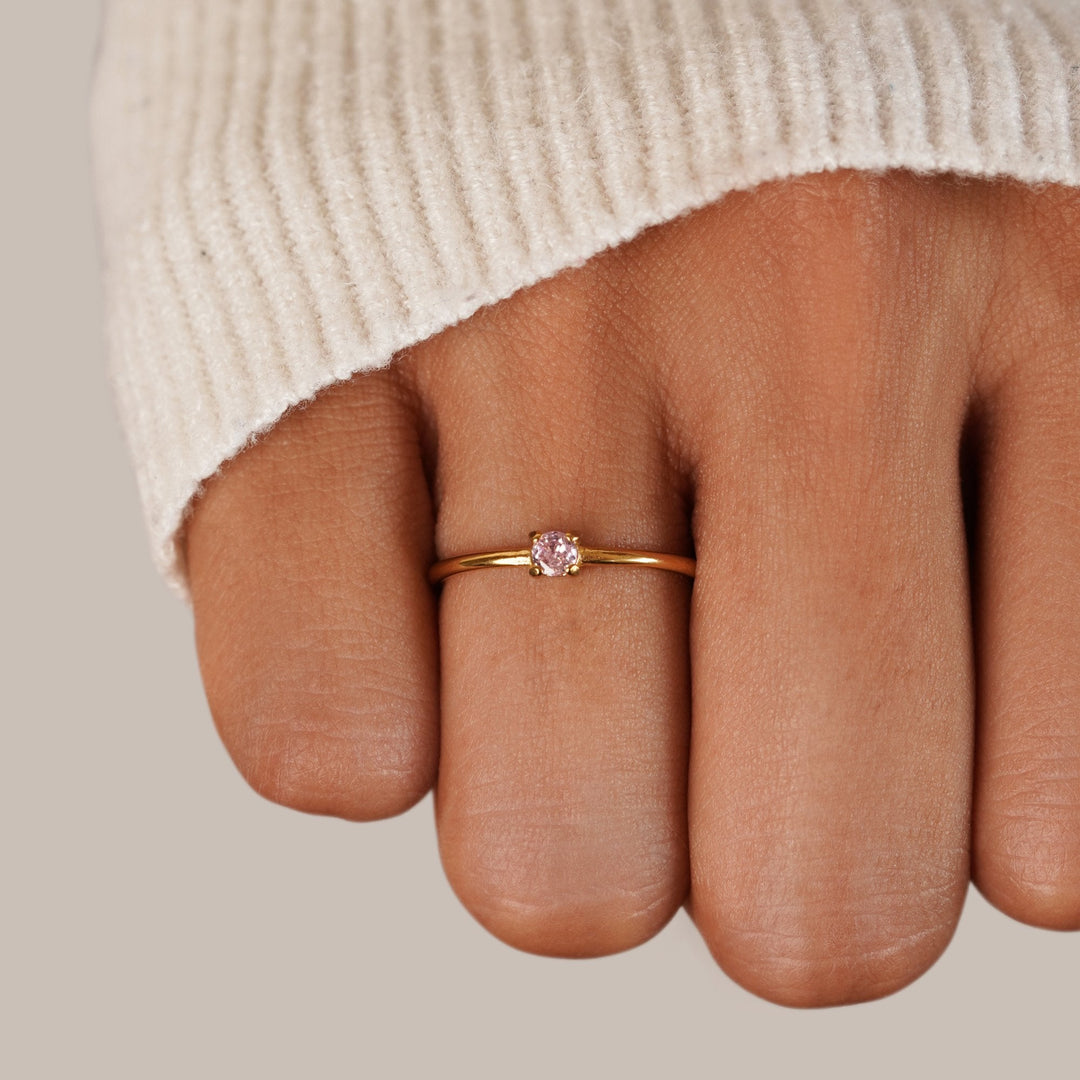 Gold rings with birthstone