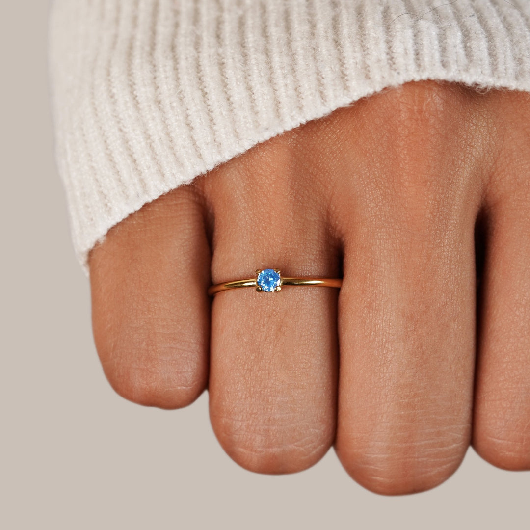 Gold rings with birthstone