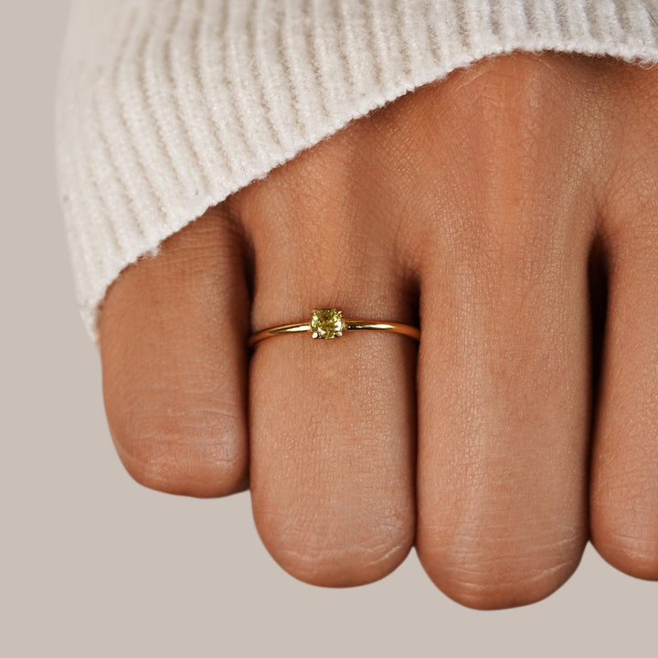 Gold rings with birthstone
