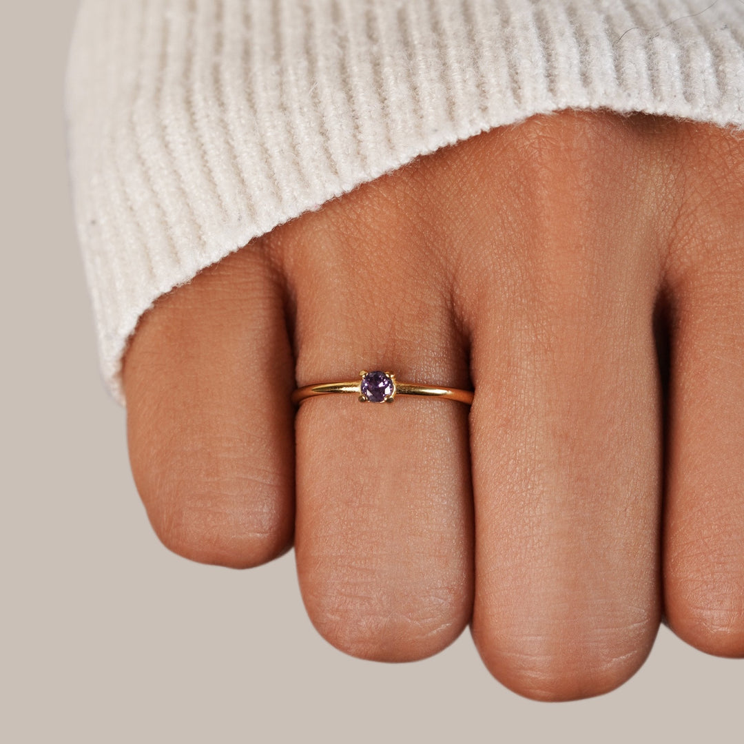 Gold rings with birthstone