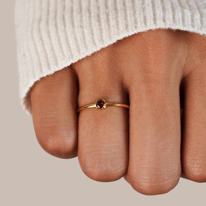 Gold rings with birthstone