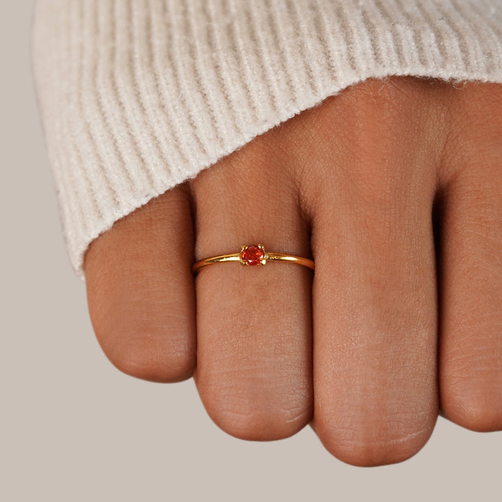 Gold rings with birthstone