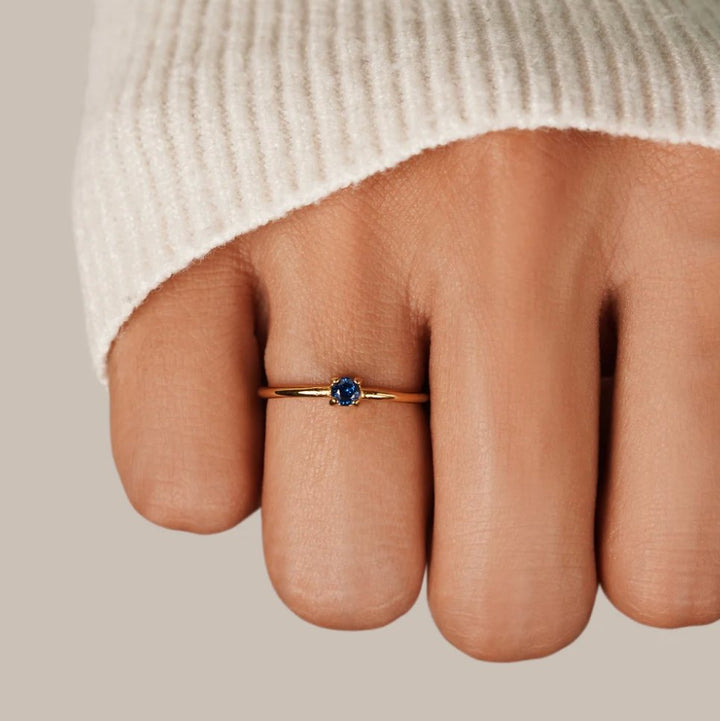 Gold rings with birthstone