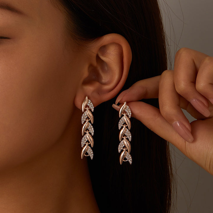 Rhinestone Fish Tail Earrings