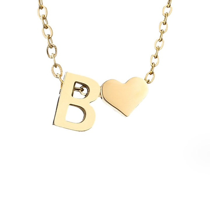 Timeless Initial Necklace with Heart Charm