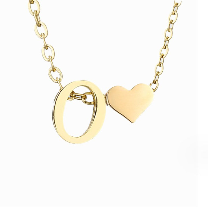Timeless Initial Necklace with Heart Charm