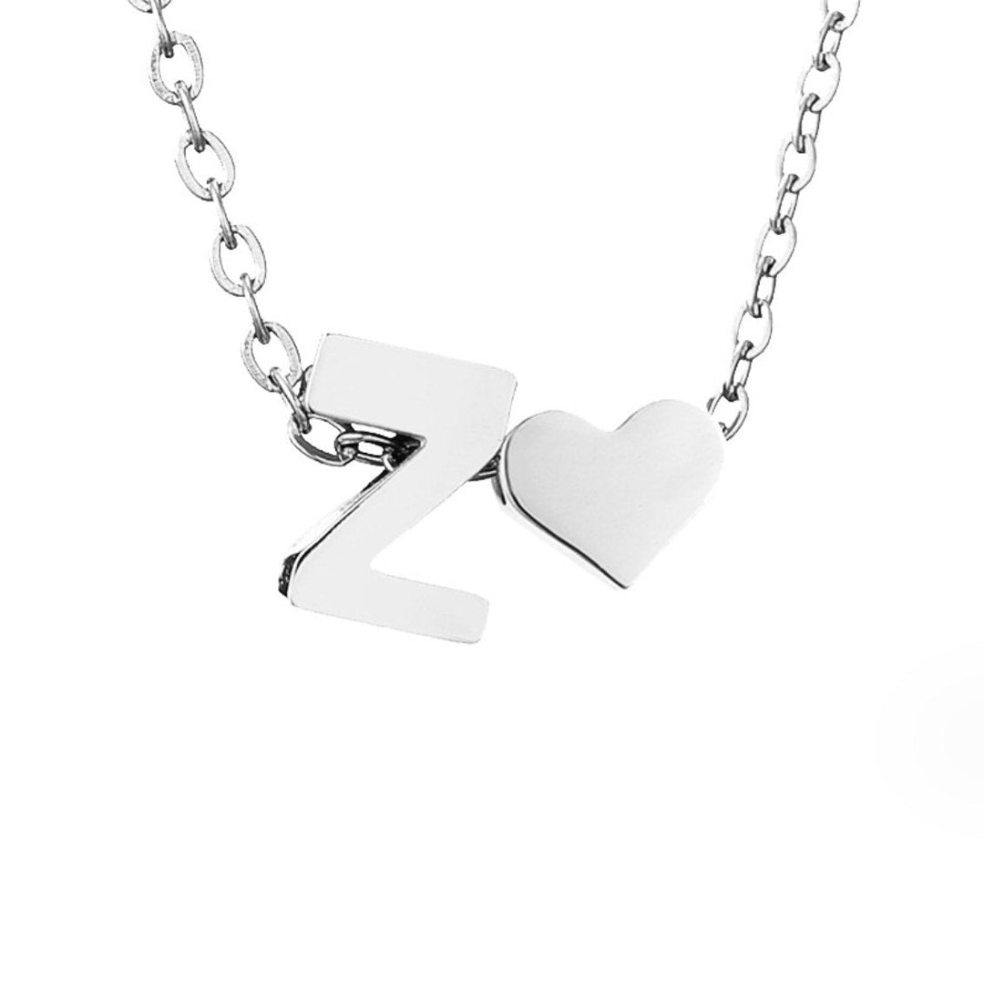 Timeless Initial Necklace with Heart Charm