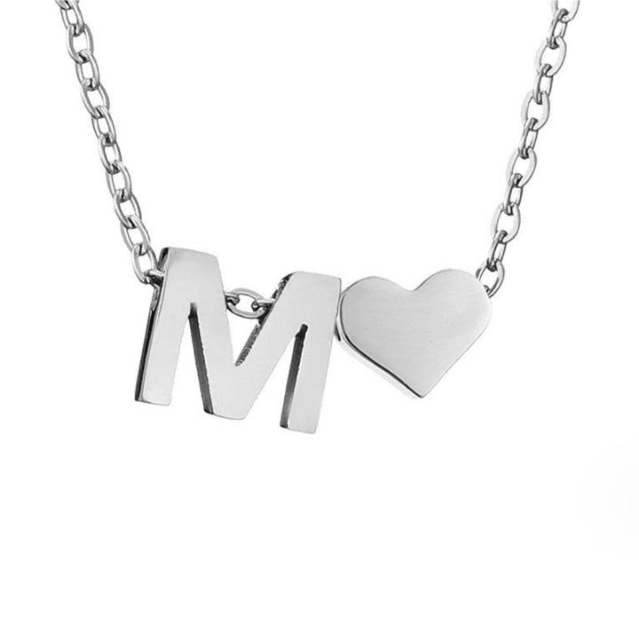 Timeless Initial Necklace with Heart Charm
