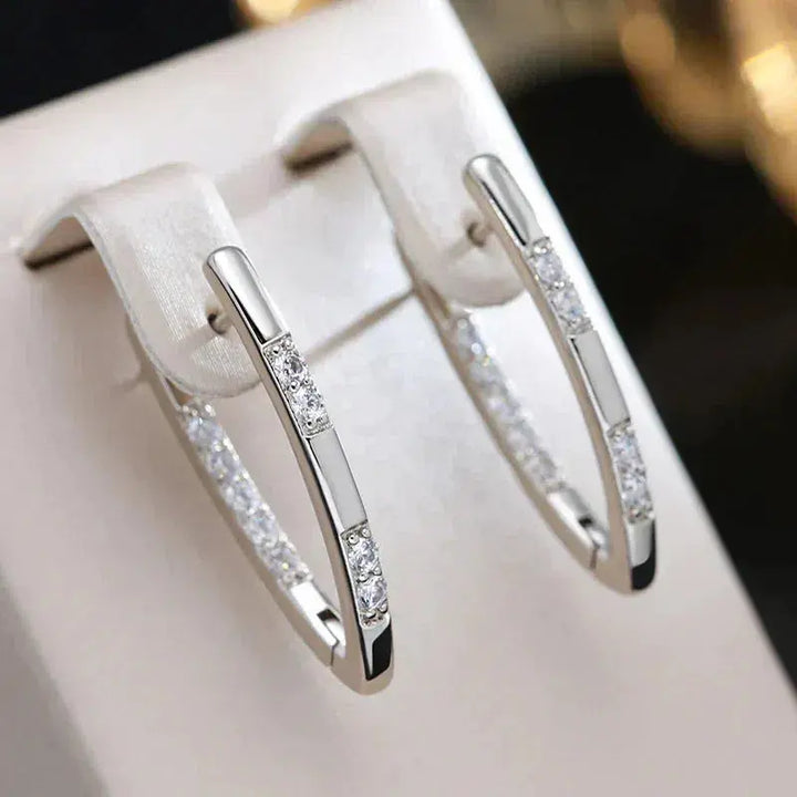 Sophisticated Earrings with Zirconia Stones