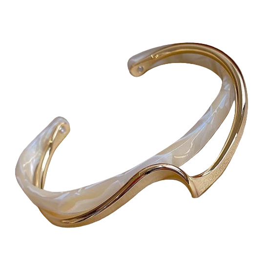 Golden Elegance – White Opal Bracelet